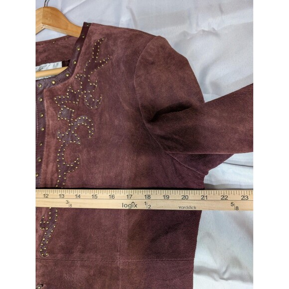 Louis Dell'Olio Jacket Womens Large Suede Leather Studded Boho - Picture 8 of 9